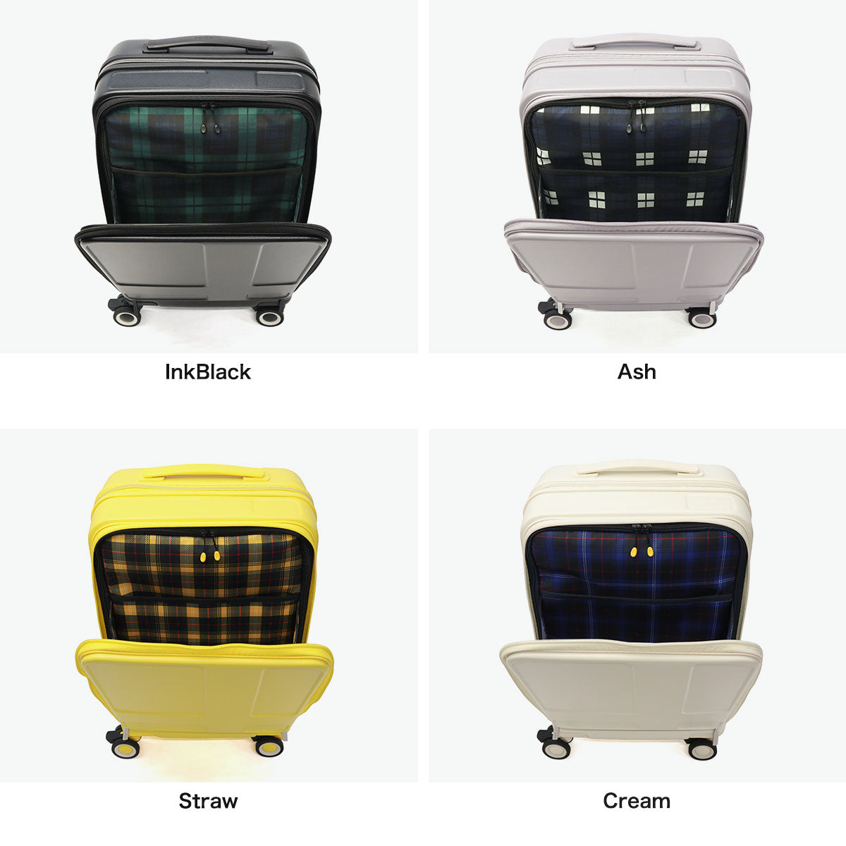 イノベーター innovator 正規品2年保証 スーツケース 機内持ち込み フロントオープン Sサイズ 軽量 軽い ストッパー ドリンクホルダー キャリーケース TSAロック 旅行 出張 3～4泊 35L Cabin IV-18 （Ash） Ash