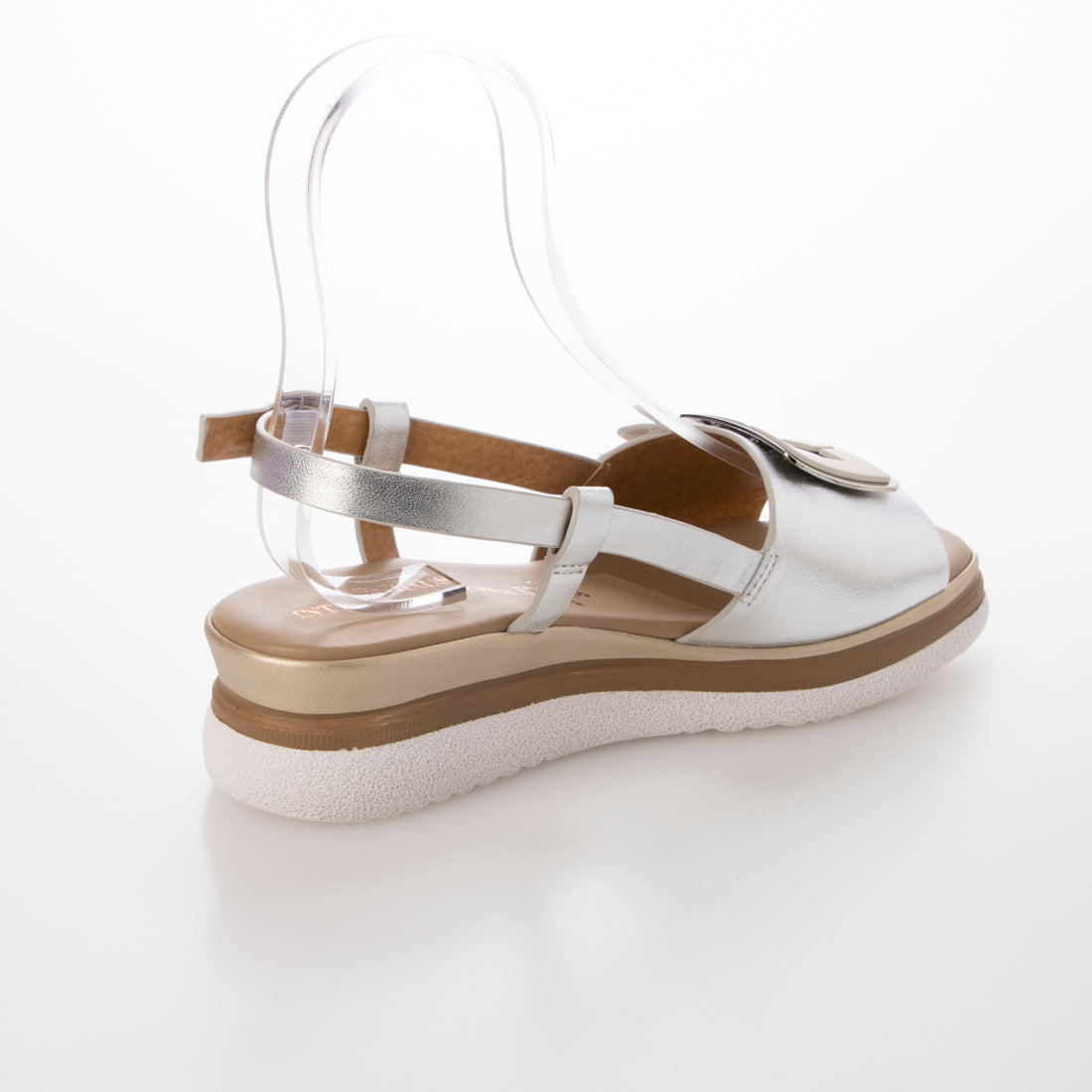 インターショシュール INTER-CHAUSSURES バックルウエッジバックバンドサンダル （シルバー） シルバー