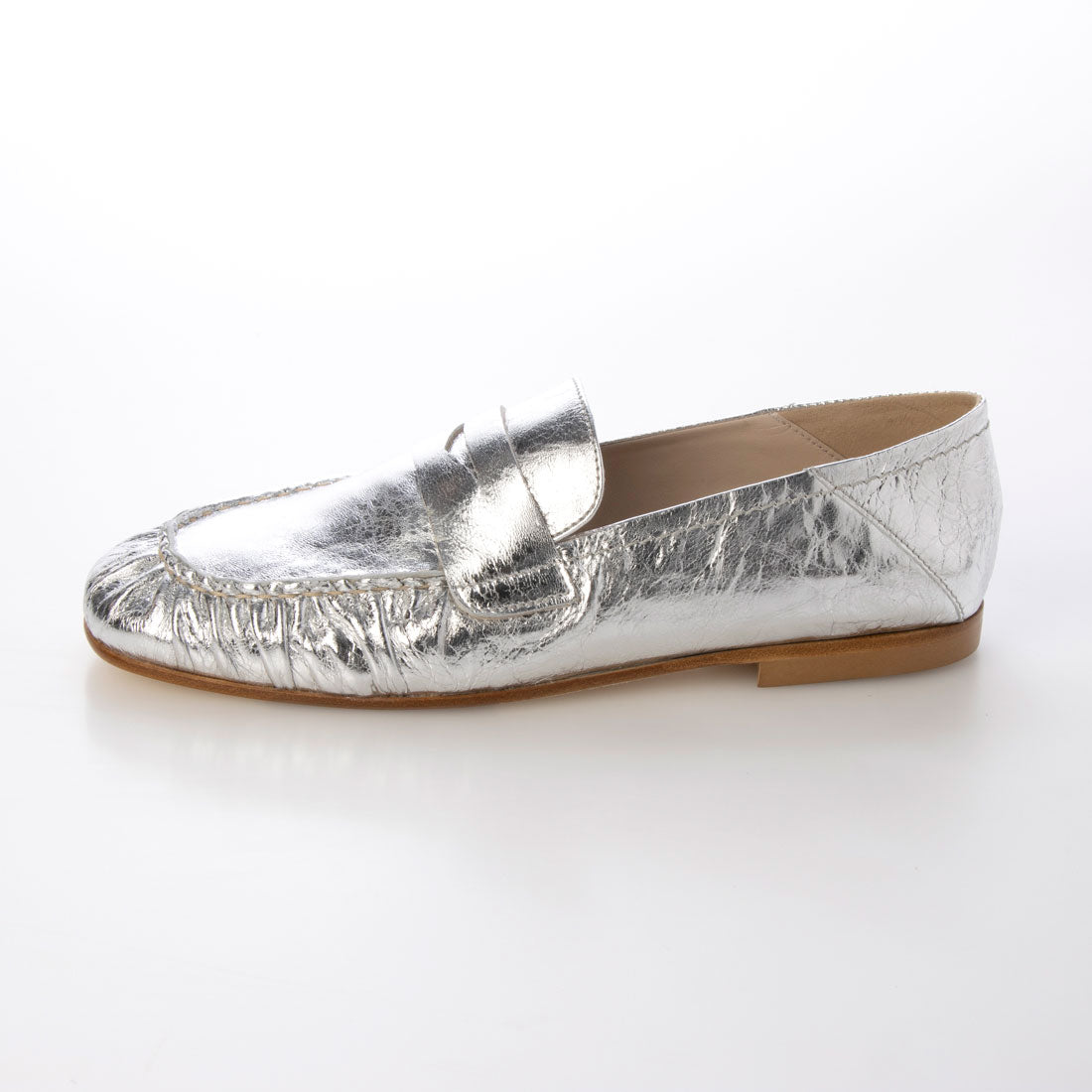 インターショシュール INTER-CHAUSSURES ラウンドトウベーシックローファー （シルバー） シルバー