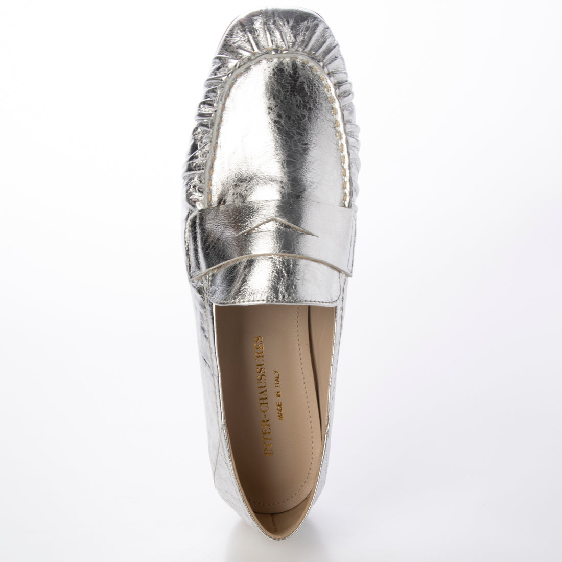インターショシュール INTER-CHAUSSURES ラウンドトウベーシックローファー （シルバー） シルバー