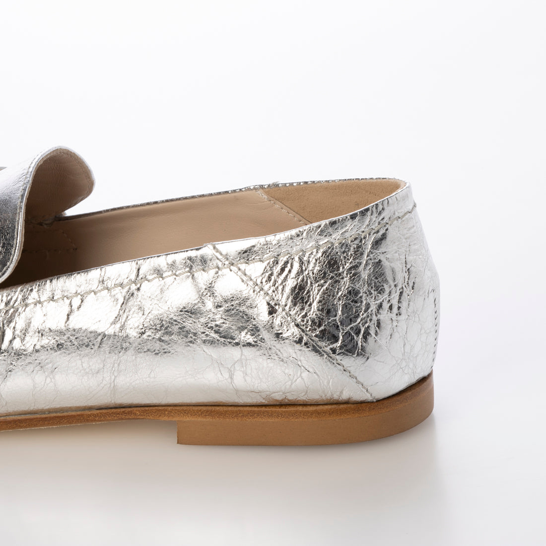 インターショシュール INTER-CHAUSSURES ラウンドトウベーシックローファー （シルバー） シルバー