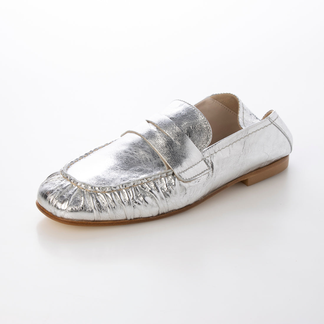 インターショシュール INTER-CHAUSSURES ラウンドトウベーシックローファー （シルバー） シルバー