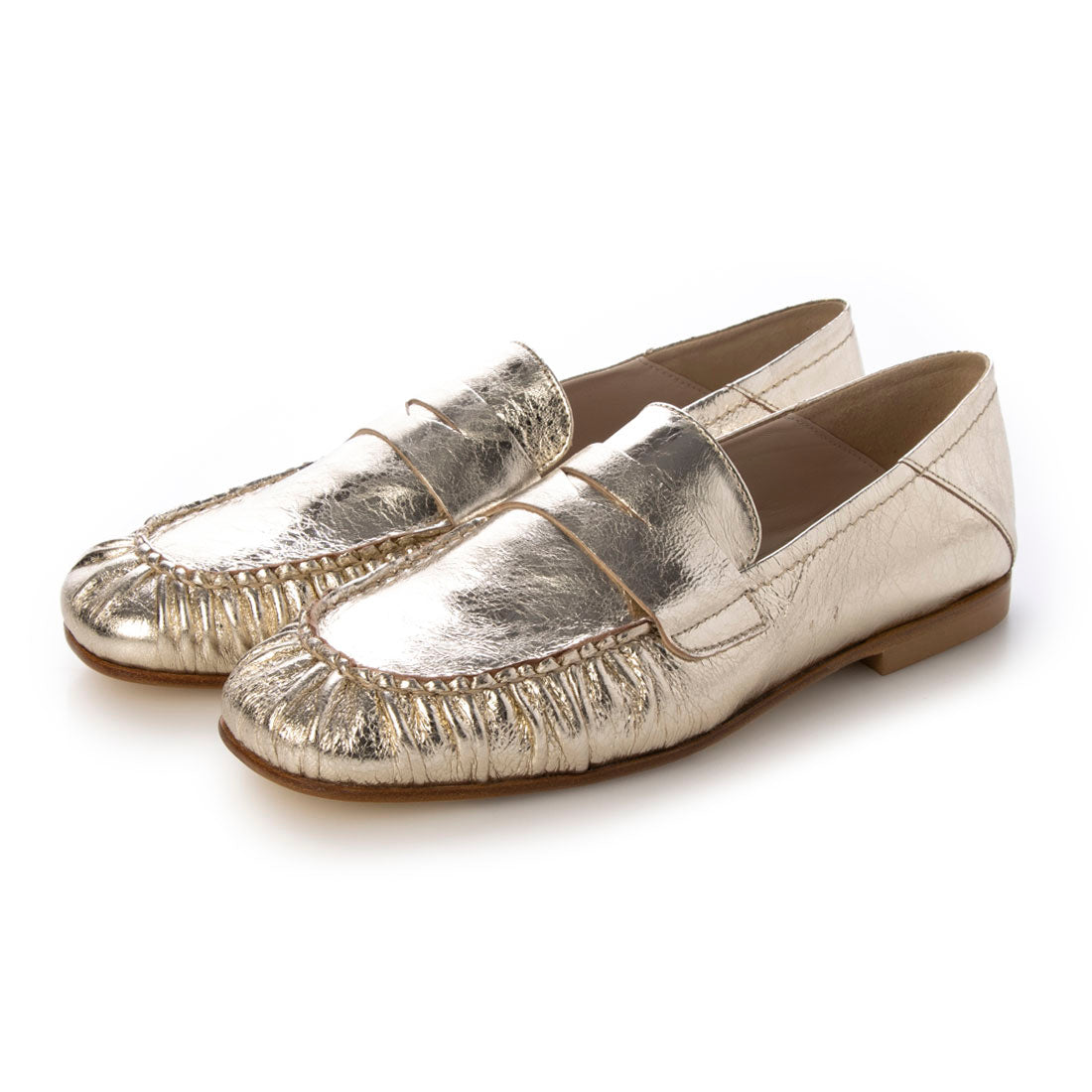 インターショシュール INTER-CHAUSSURES ラウンドトウベーシックローファー （ゴールド） ゴールド