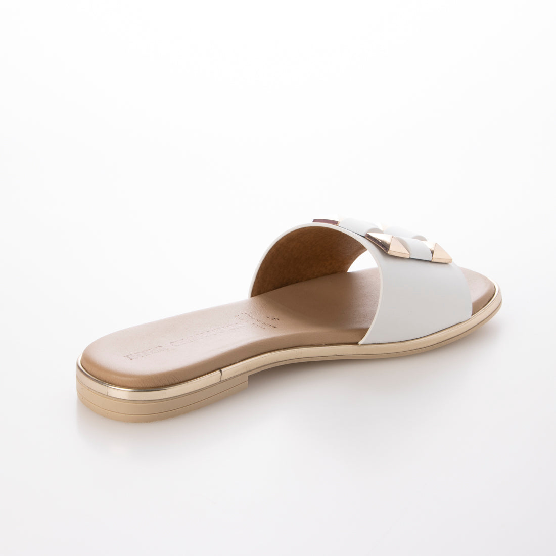 インターショシュール INTER-CHAUSSURES オーナメントフラットスライドサンダル （ホワイト） ホワイト
