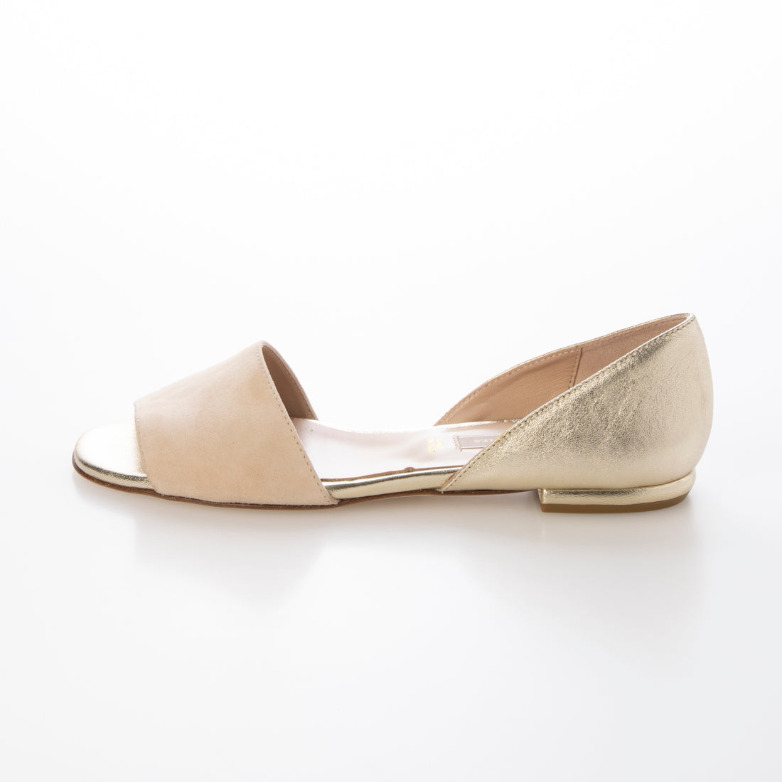 インターショシュール INTER-CHAUSSURES 異素材コンビオープントウパンプス （ベージュコンビ） ベージュコンビ