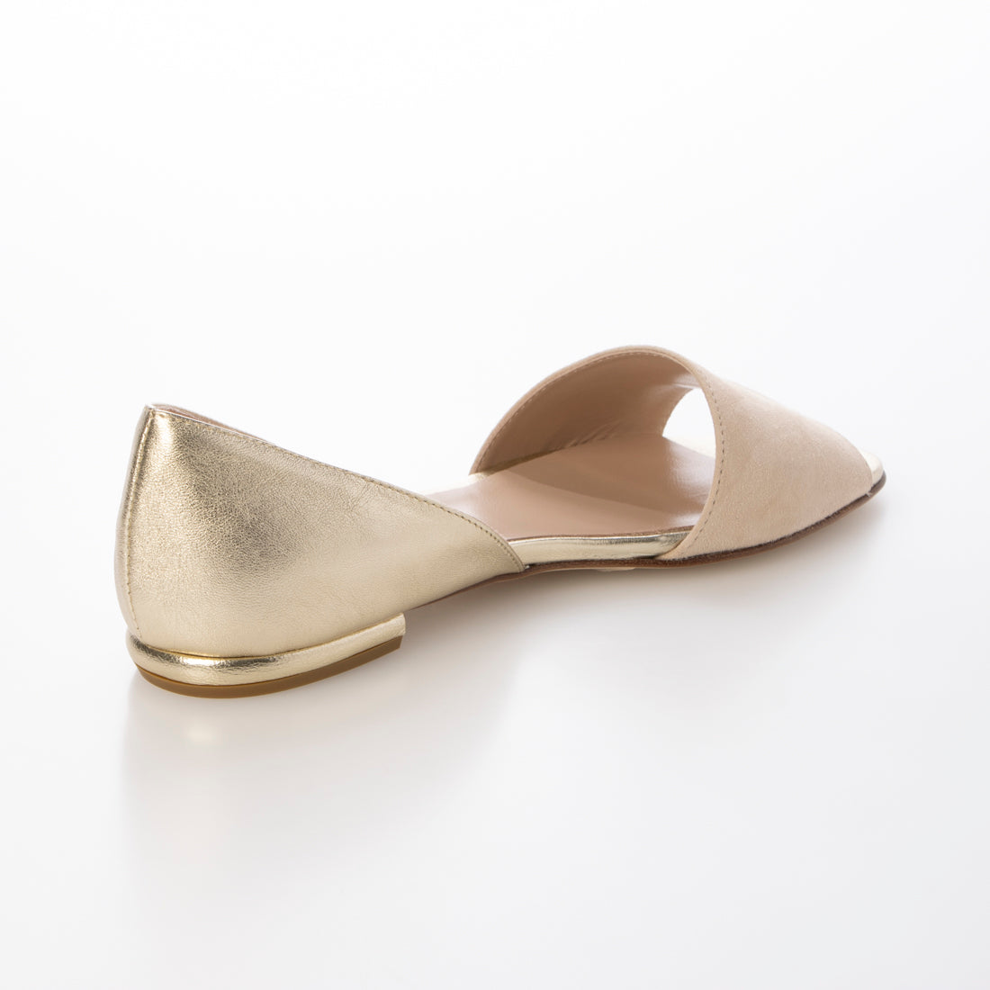 インターショシュール INTER-CHAUSSURES 異素材コンビオープントウパンプス （ベージュコンビ） ベージュコンビ