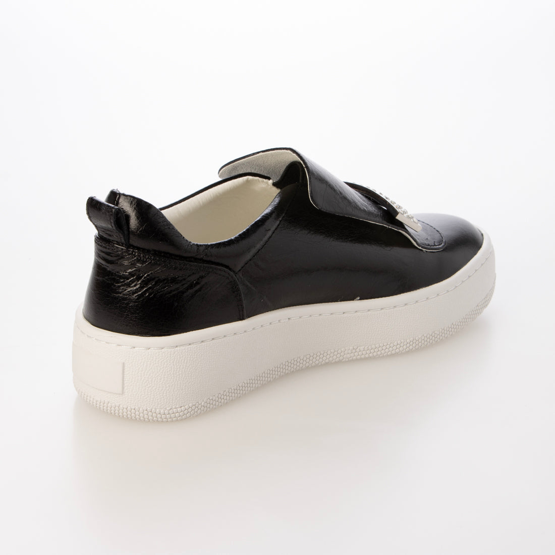 インターショシュール INTER-CHAUSSURES ビジューバックルレザースリッポン （ブラック） ブラック