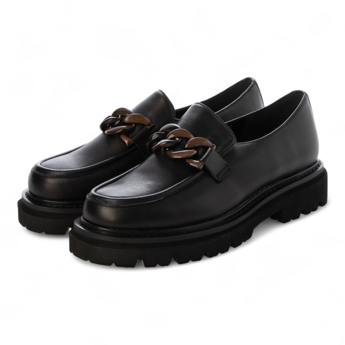 インターショシュール INTER-CHAUSSURES 撥水厚底チェーンローファー （ブラック） ブラック