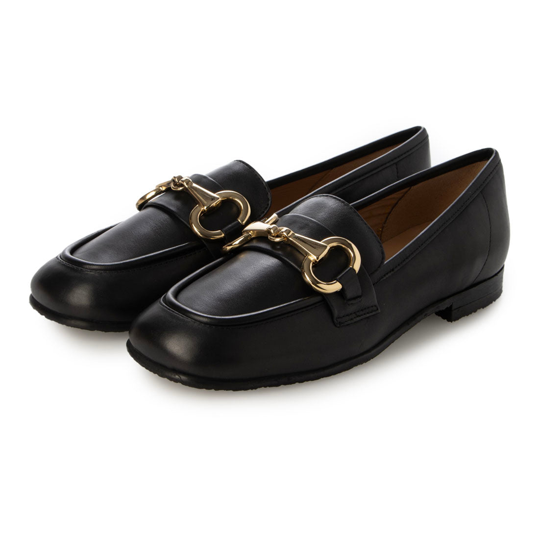インターショシュール INTER-CHAUSSURES ソフトスクエアトウビットローファー （ブラック） ブラック