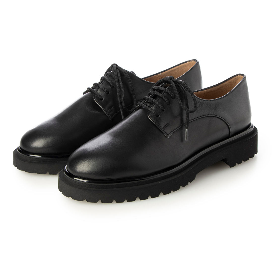 インターショシュール INTER-CHAUSSURES ライトタンクソールレースアップシューズ,ブラック