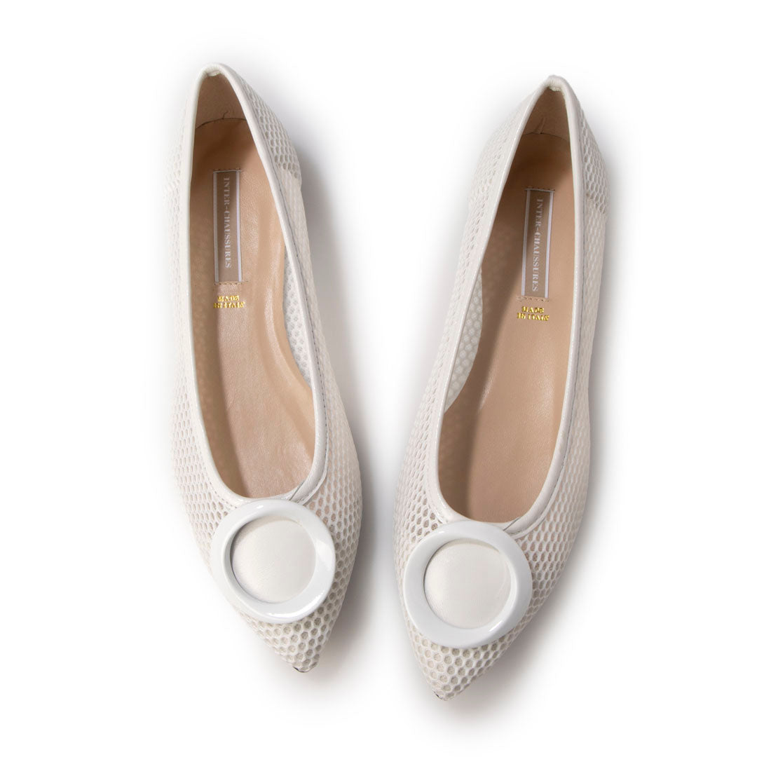 インターショシュール INTER-CHAUSSURES ポインテッドトウオーナメントパンプス