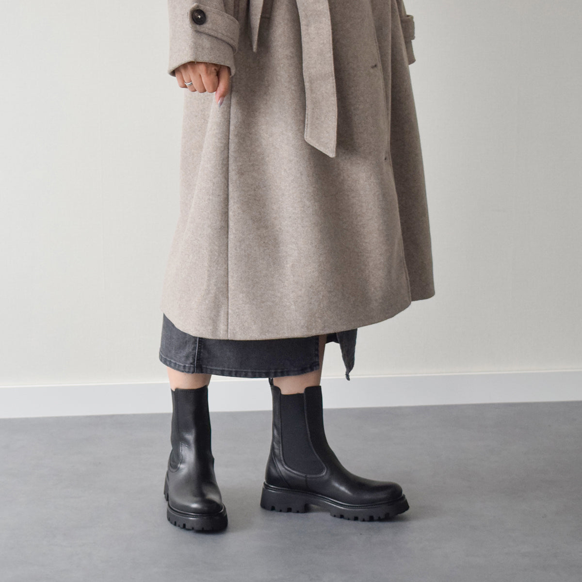 インターショシュール INTER-CHAUSSURES ラウンドトウベーシックサイドゴアブーツ