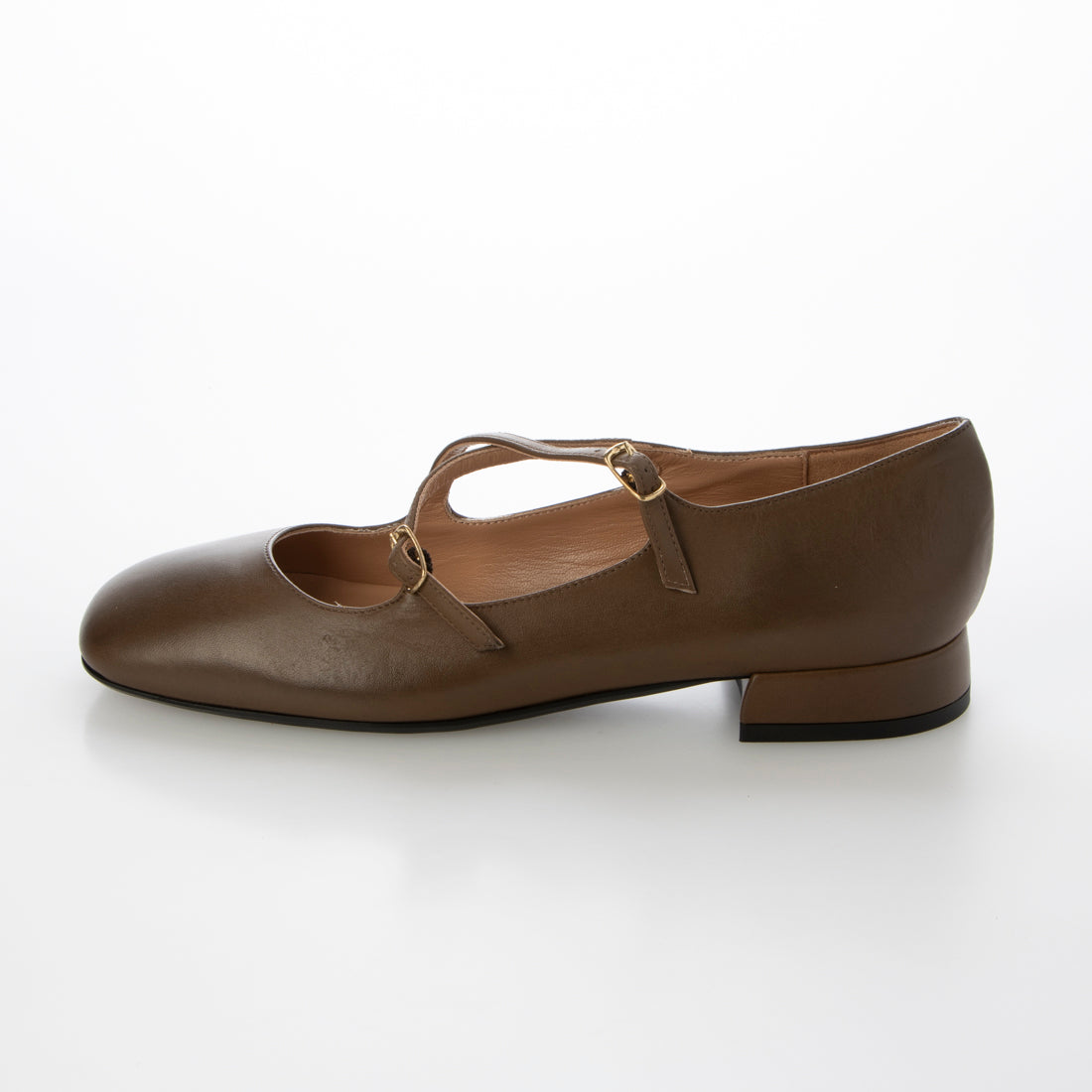 インターショシュール INTER-CHAUSSURES スクエアトウクロスストラップパンプス