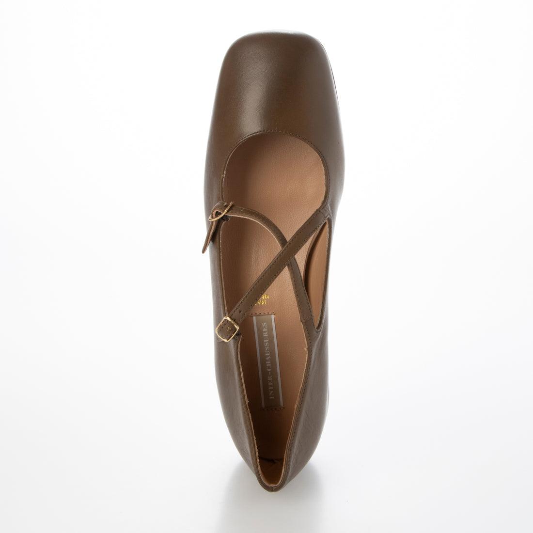 インターショシュール INTER-CHAUSSURES スクエアトウクロスストラップパンプス