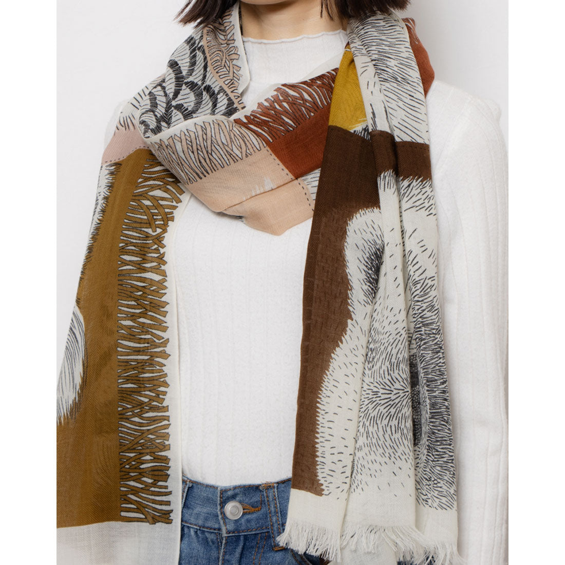 【正規取扱店】イヌイエディションズ INOUI EDITIONS ET20FRE_SCARF 70 FRERES （NATURAL） NATURAL