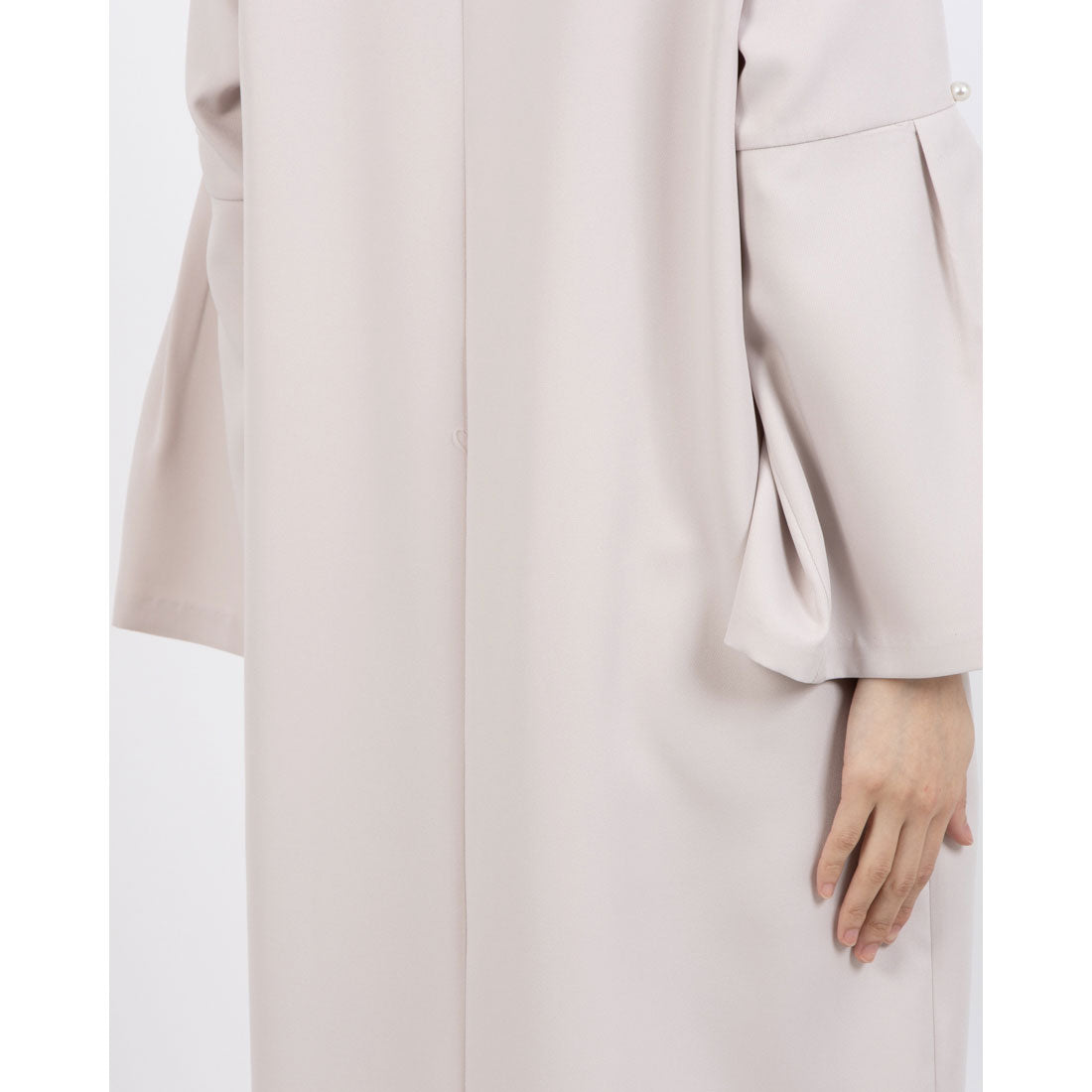 インタープラネット INTERPLANET 【マシーンウォッシャブル】ダブルクロス袖パール釦ワンピース