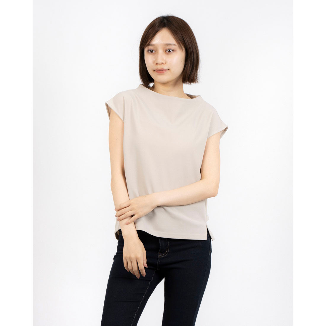 インタープラネット INTERPLANET 【innowave】カットジョーゼットバックリボンプルオーバー （グレージュ） グレージュ