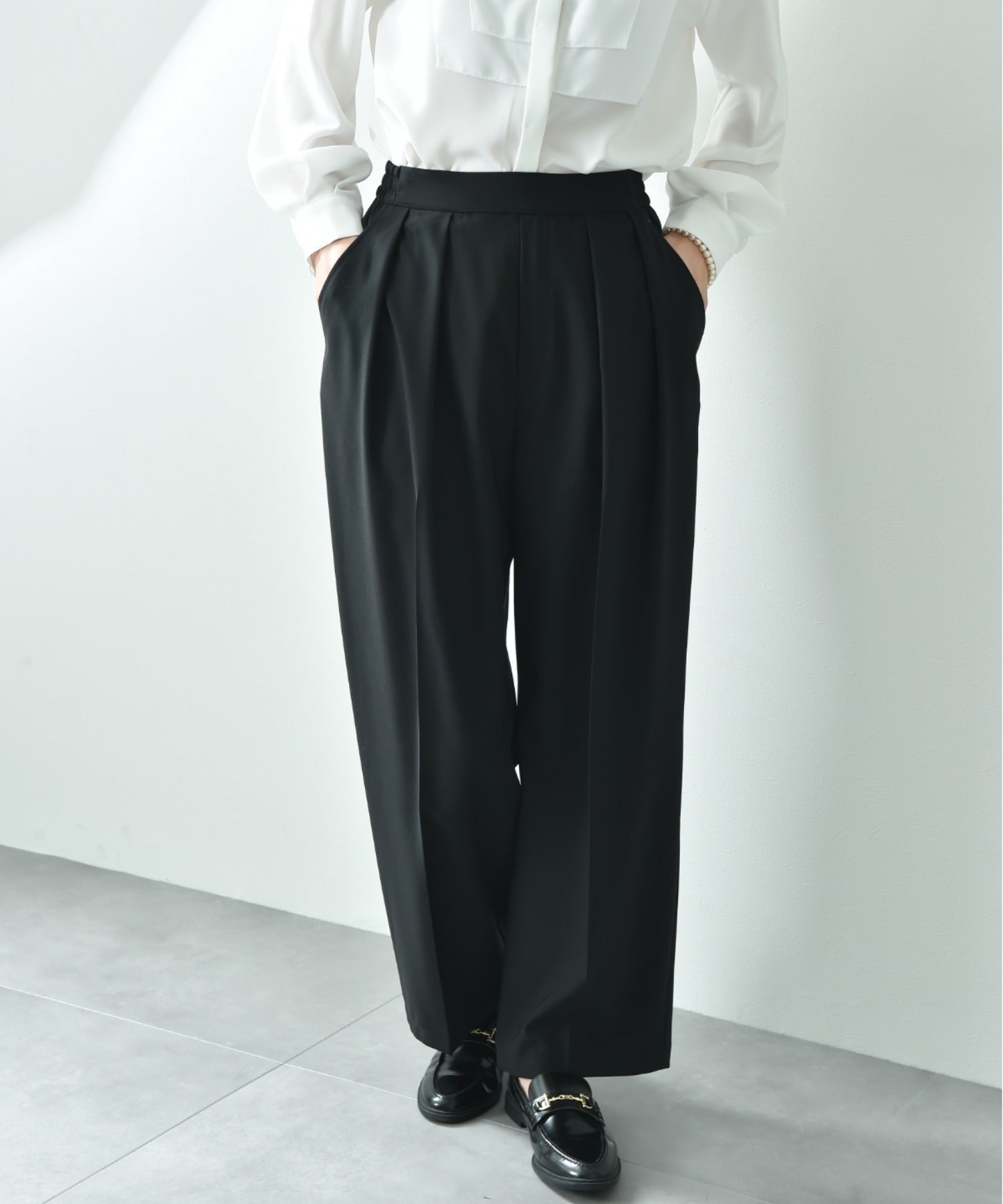インタープラネット INTERPLANET 【CLOCHE】Reflax ECOウェザーストレッチテーパードパンツ （ブラック） ブラック