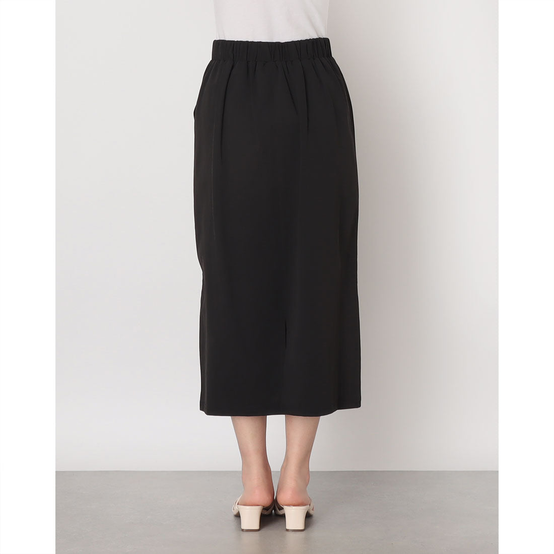 インタープラネット INTERPLANET ジャージーピンタックナロースカート （ブラック） ブラック