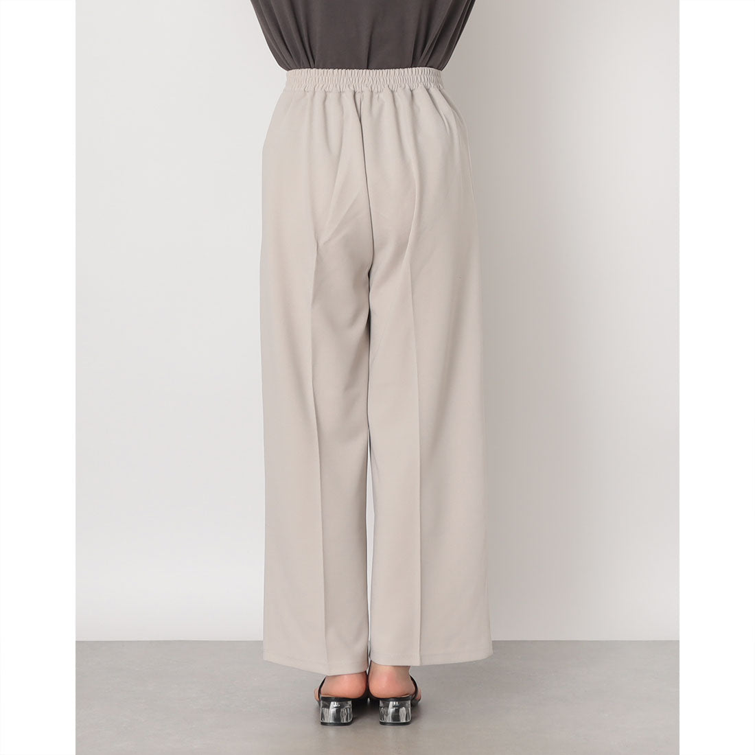 インタープラネット INTERPLANET カットジョーゼットイージーストレートパンツ （ライトベージュ） ライトベージュ