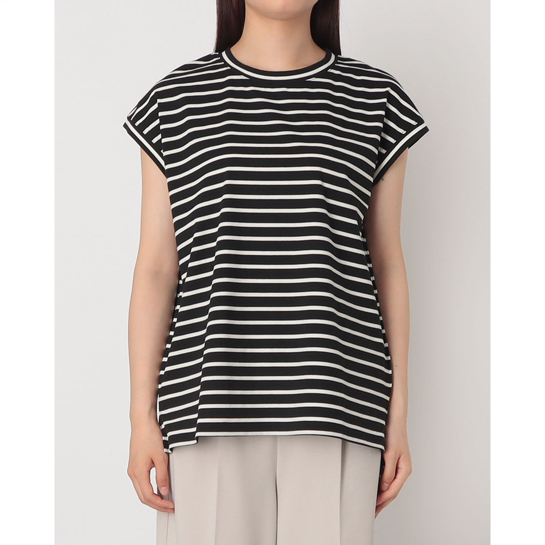 インタープラネット INTERPLANET ベア天ボーダークルーネックフレンチプルオーバー （ボーダー ブラック） ボーダー ブラック