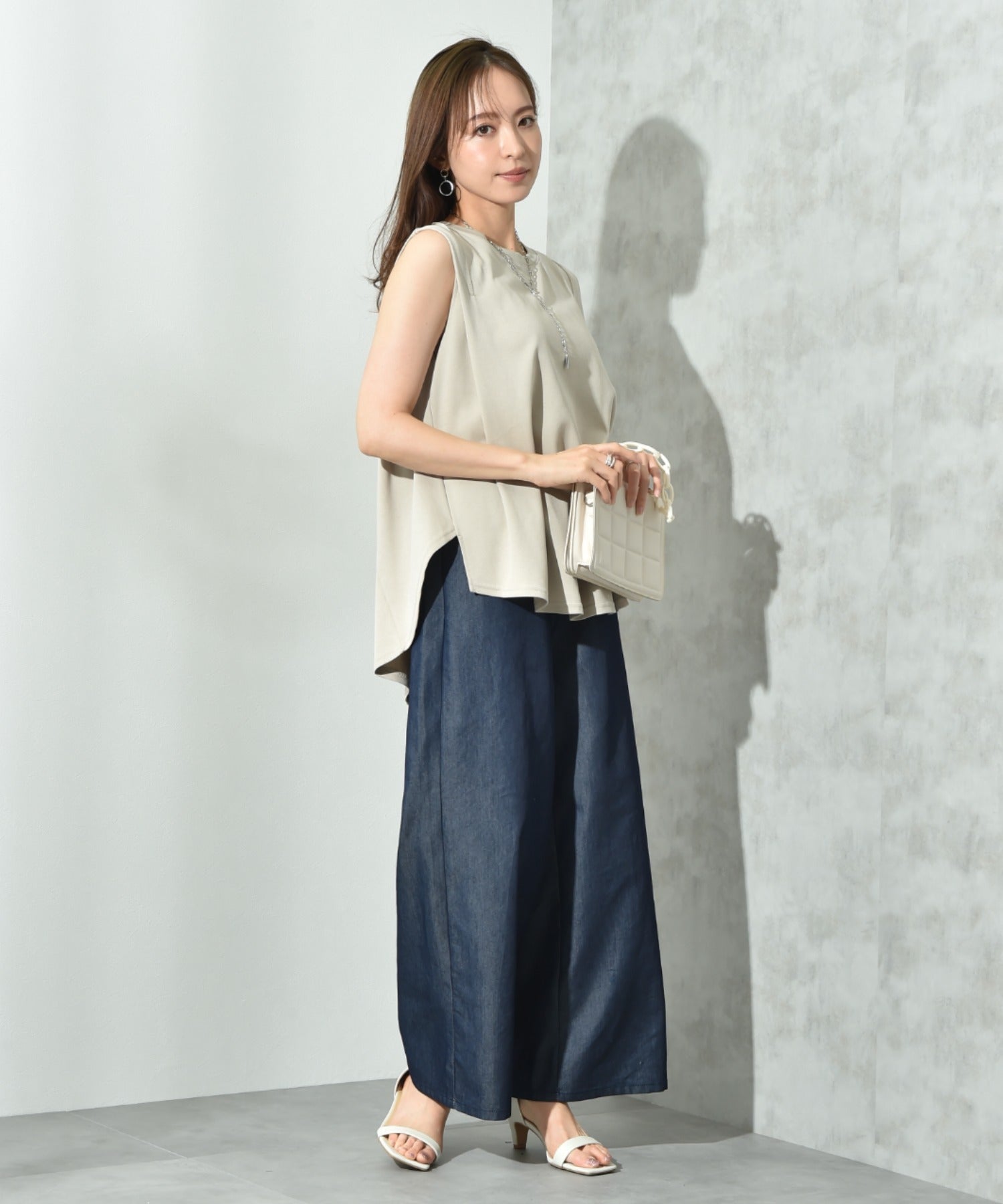 インタープラネット INTERPLANET 【接触冷感】パネル切替ノースリプルオーバー （グレージュ） グレージュ