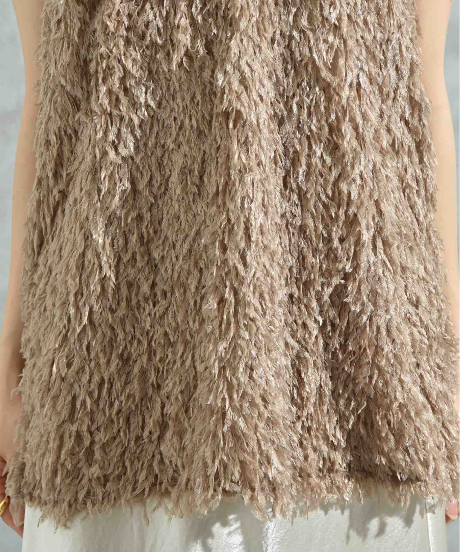 インタープラネット INTERPLANET 【actuel】フェザージャガードVネックベスト （ブラウン） ブラウン