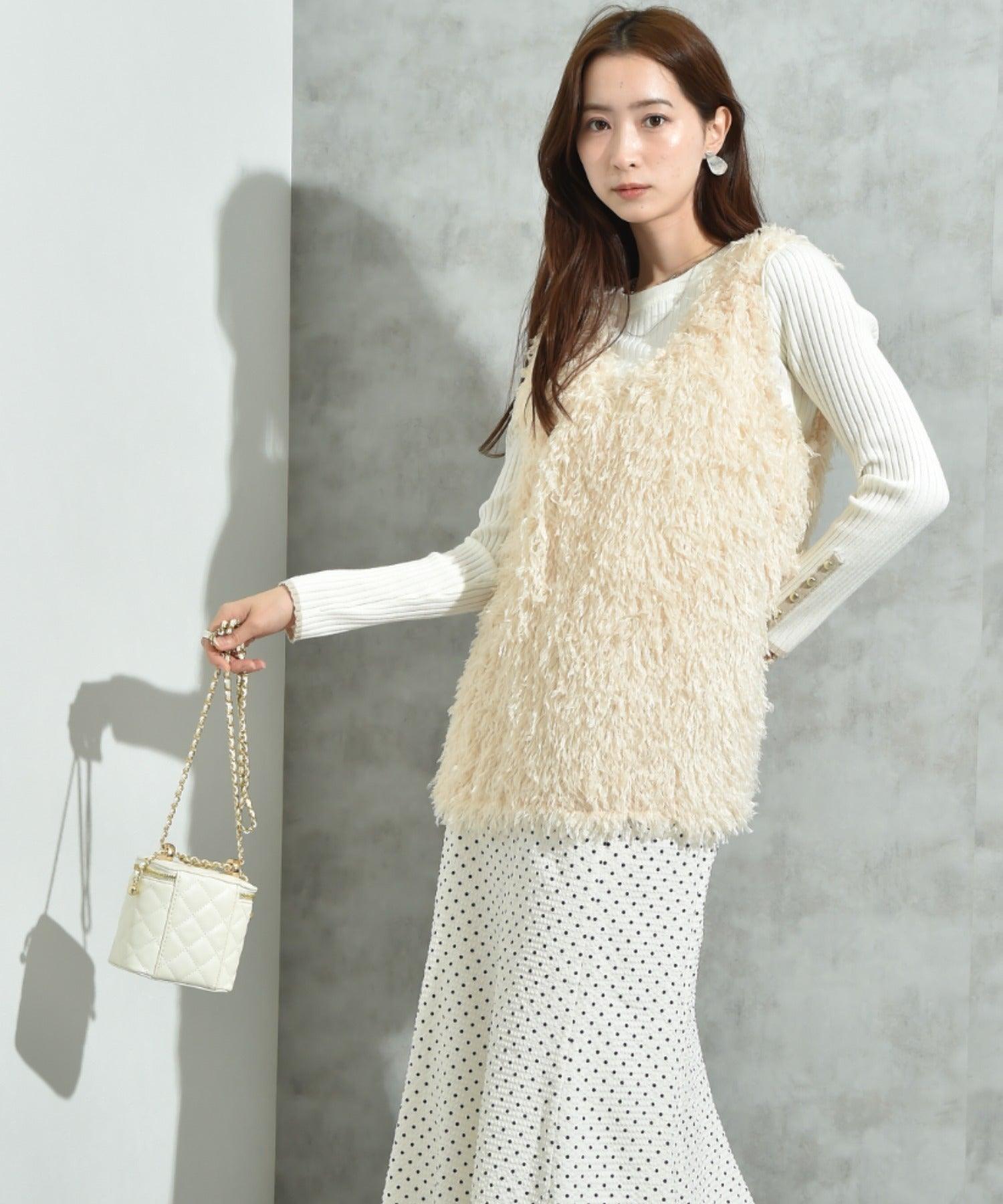 インタープラネット INTERPLANET 【actuel】フェザージャガードVネックベスト （ブラウン） ブラウン