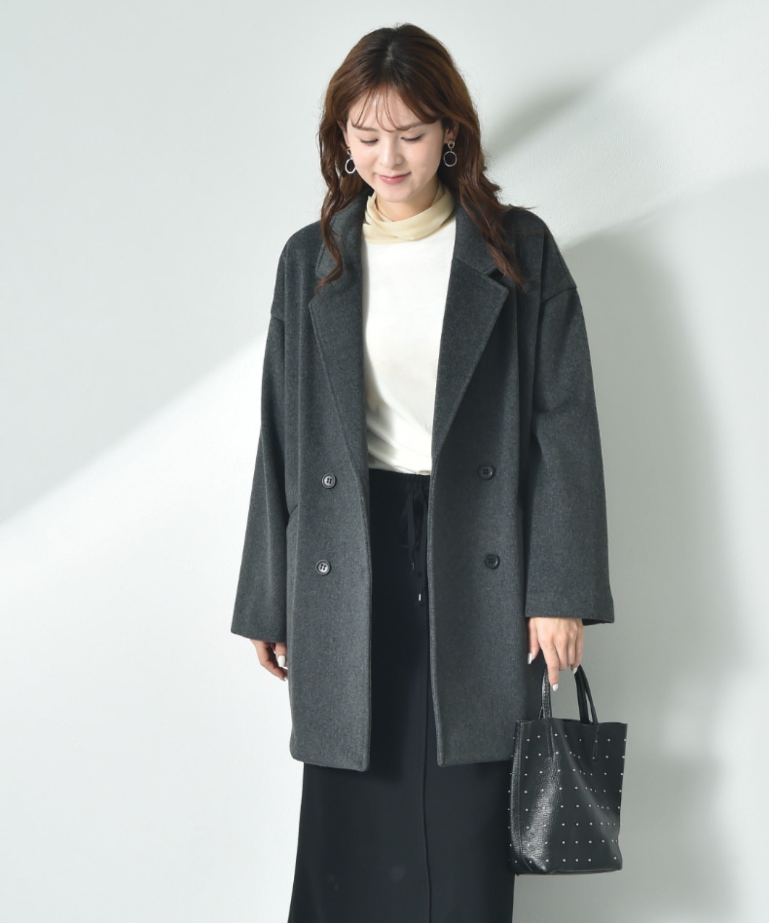 インタープラネット INTERPLANET ニットビーバーピーコート （グレー） グレー