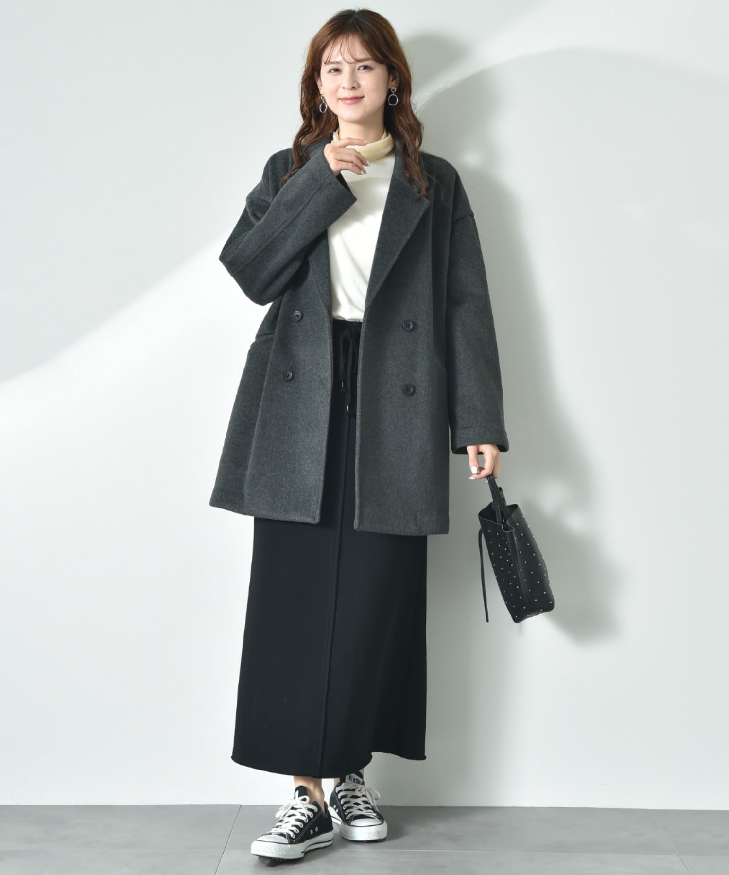 インタープラネット INTERPLANET ニットビーバーピーコート （グレー） グレー