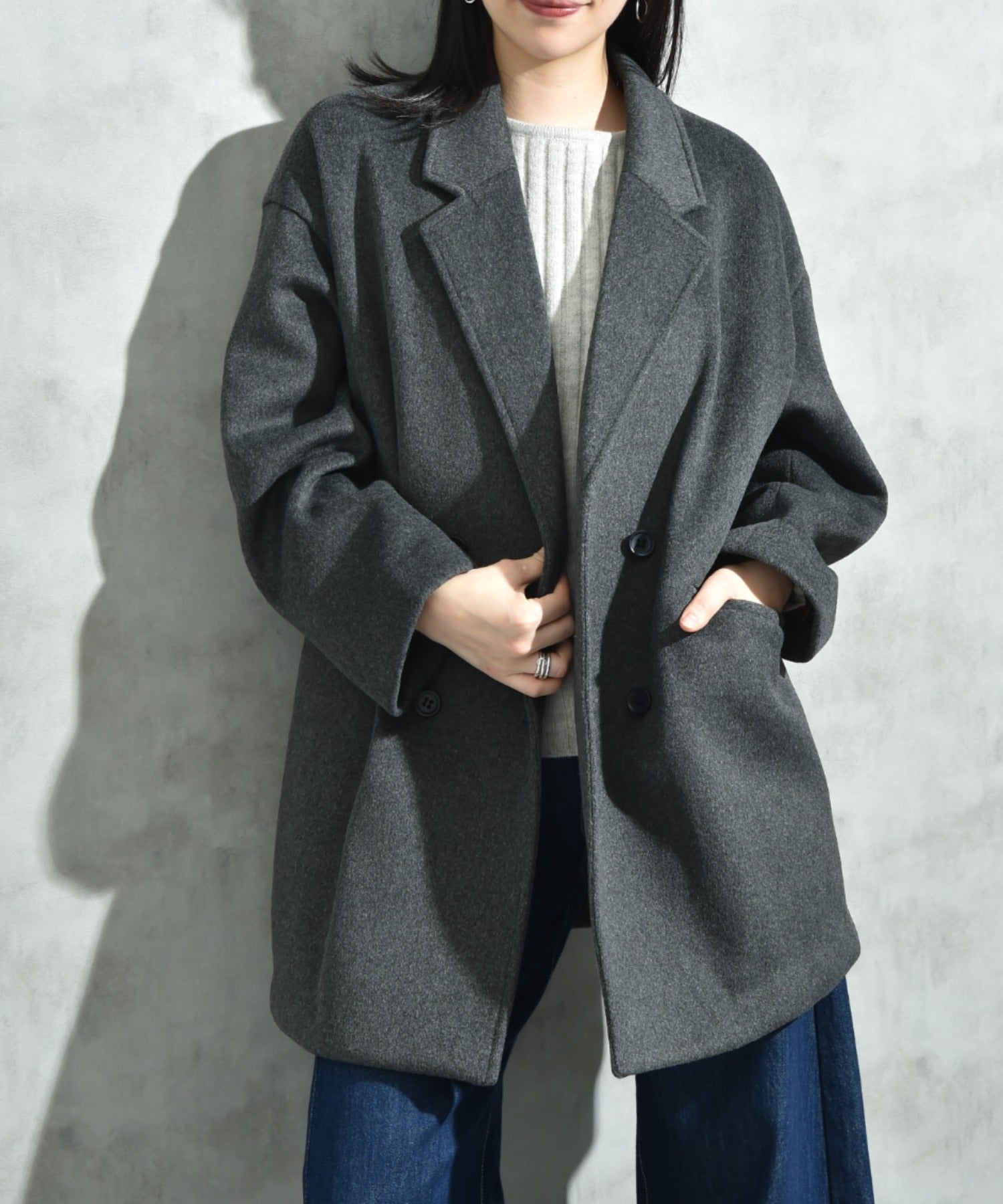 インタープラネット INTERPLANET ニットビーバーピーコート （グレー） グレー