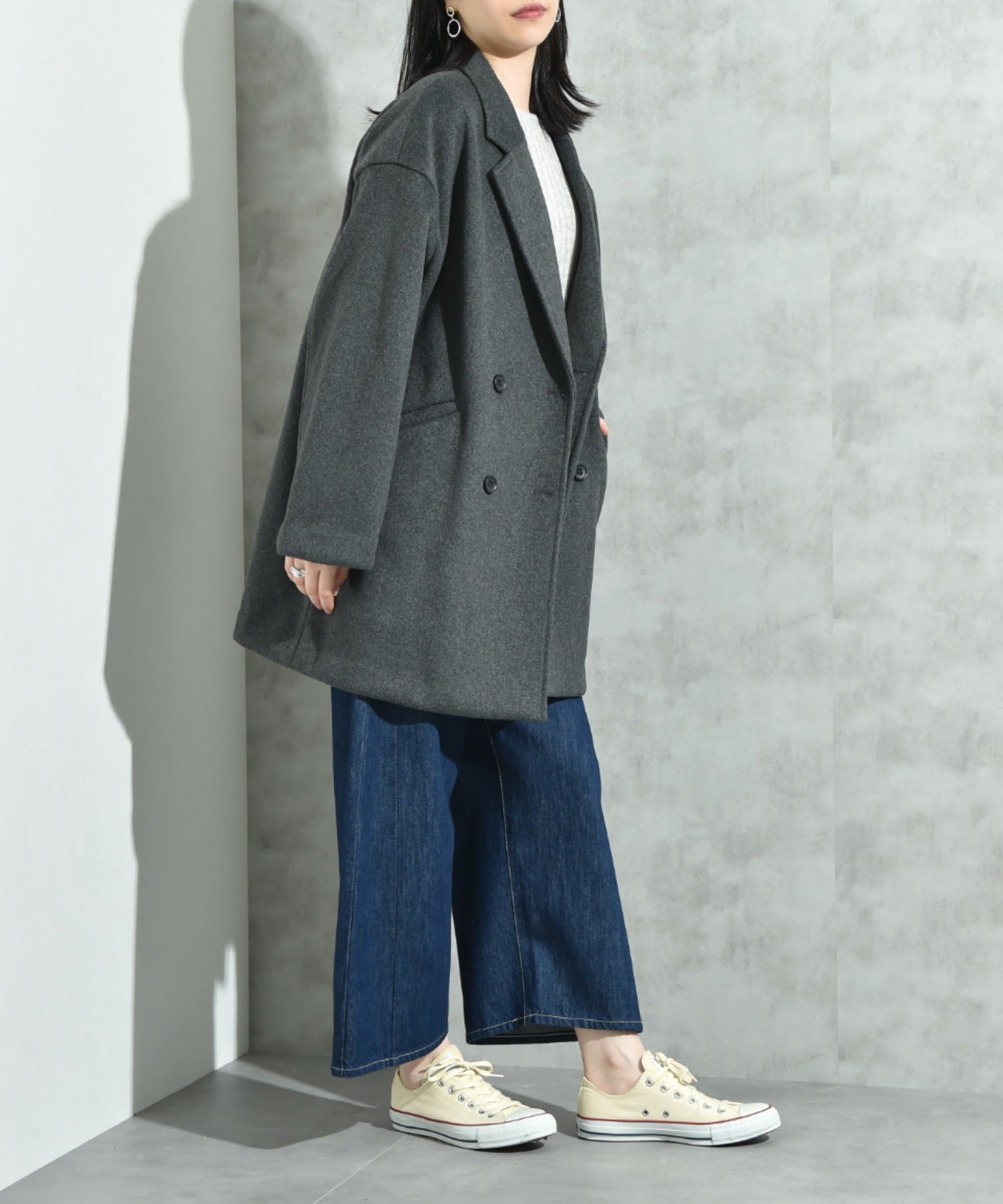 インタープラネット INTERPLANET ニットビーバーピーコート （グレー） グレー