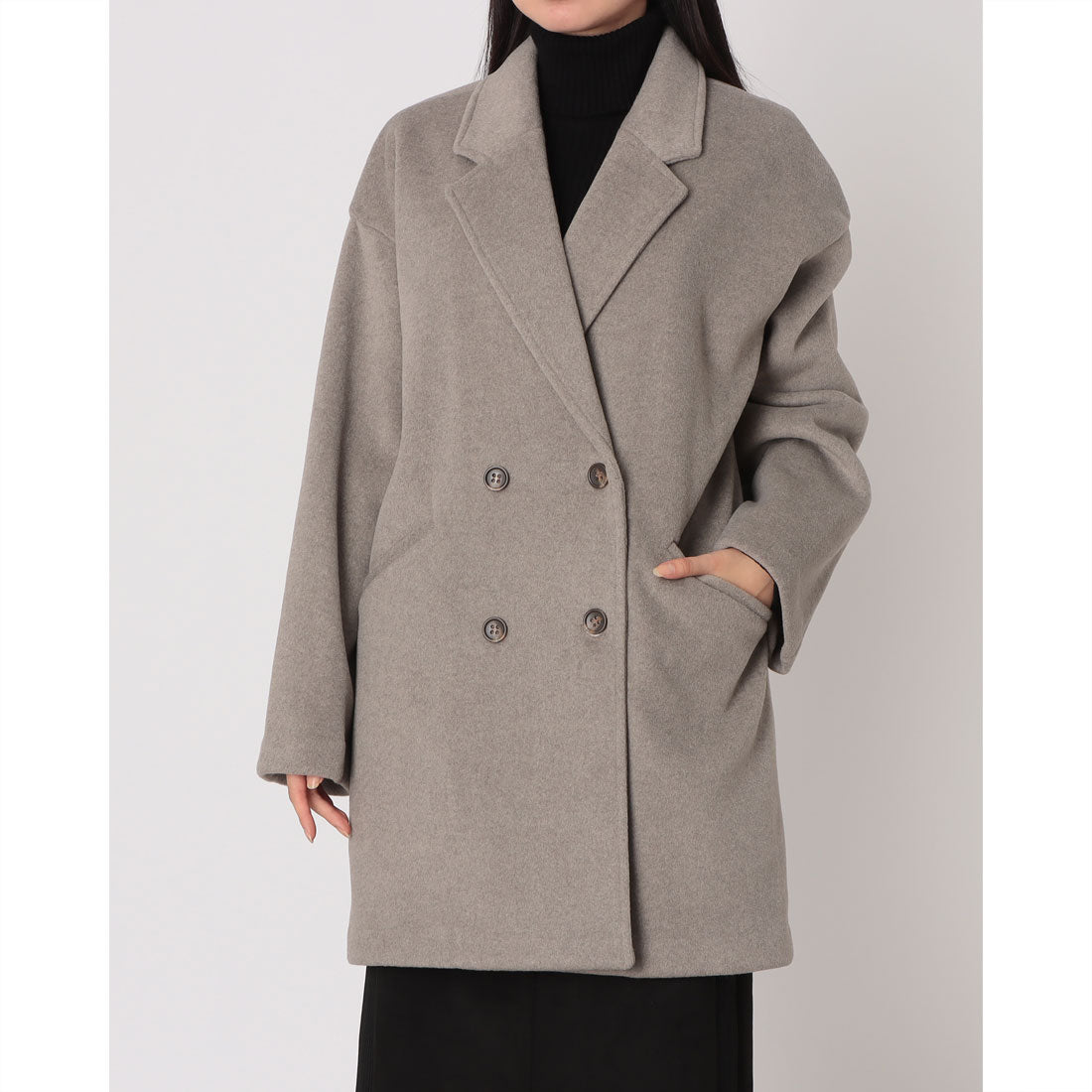 インタープラネット INTERPLANET ニットビーバーピーコート （グレー） グレー