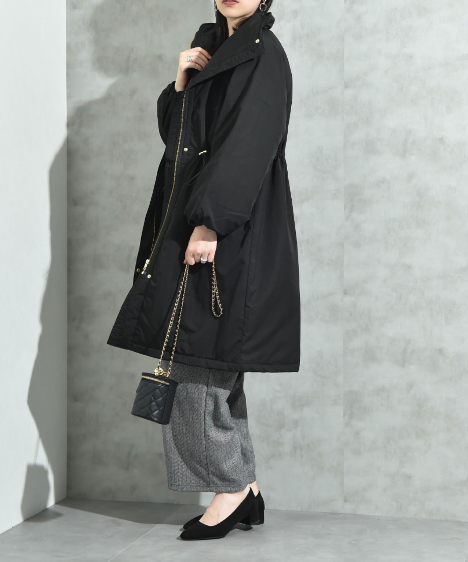 インタープラネット INTERPLANET ウ゛ィンテージクロスZIPロングコート （ブラック） ブラック