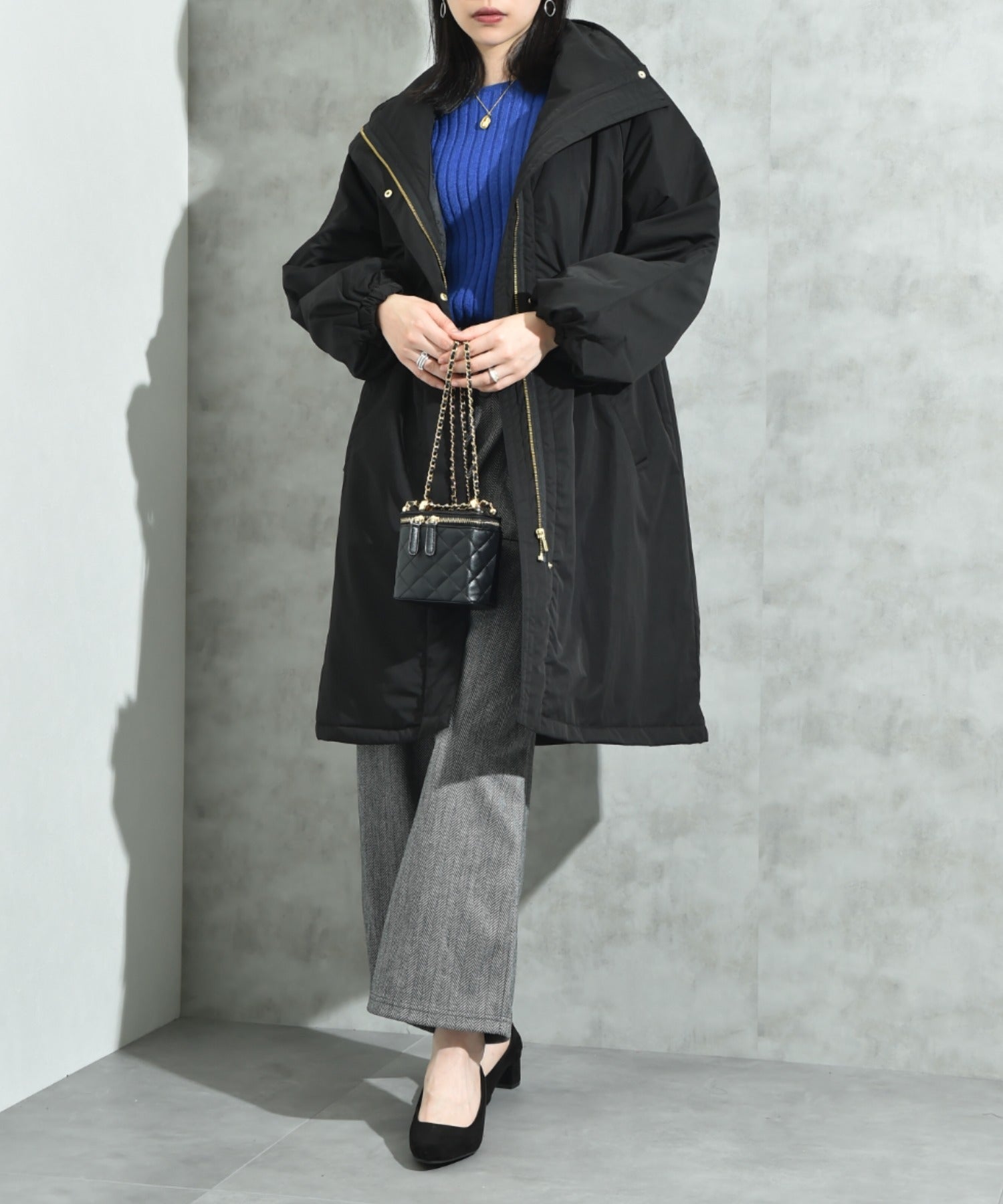 インタープラネット INTERPLANET ウ゛ィンテージクロスZIPロングコート （ブラック） ブラック