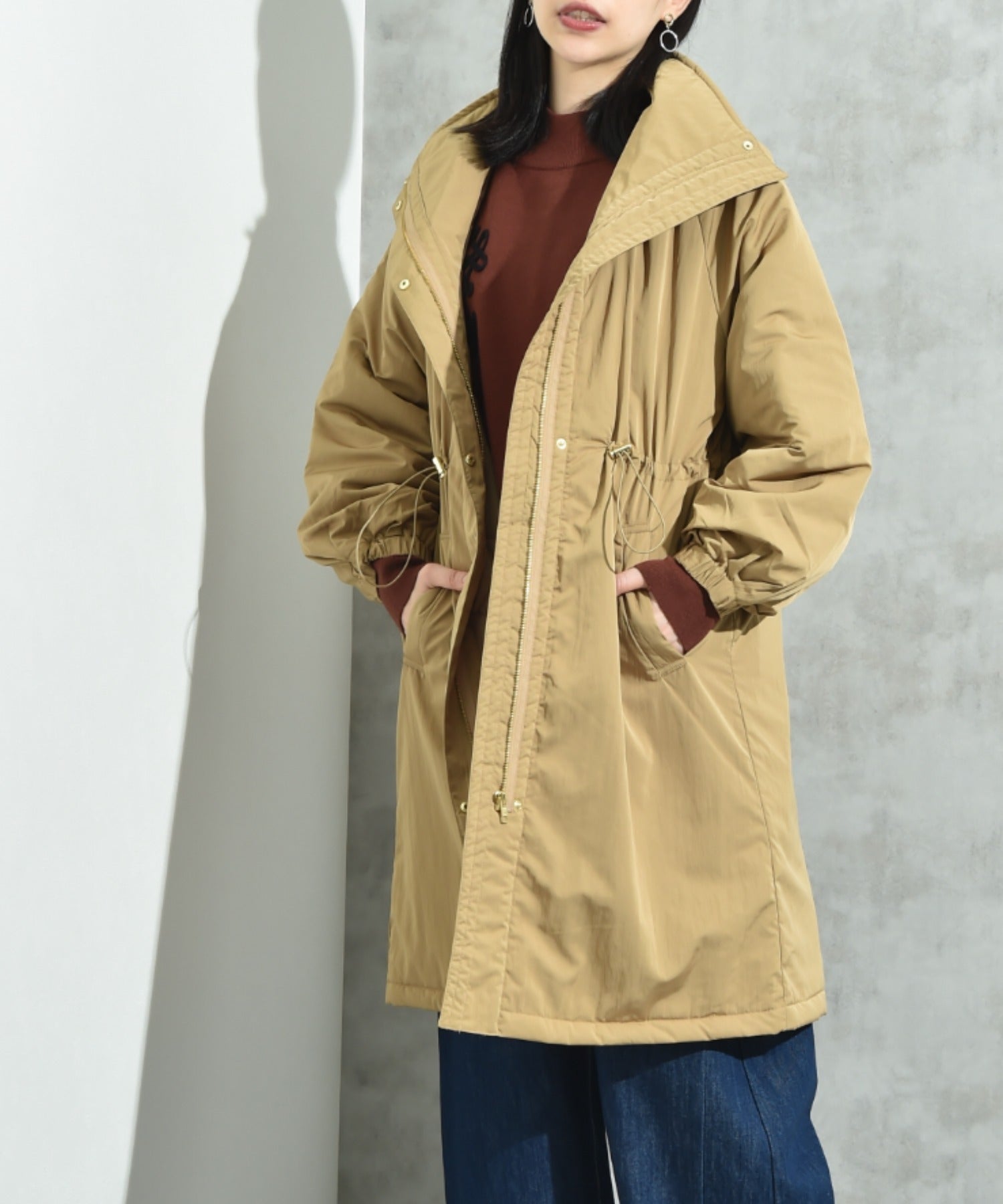 インタープラネット INTERPLANET ウ゛ィンテージクロスZIPロングコート （ブラック） ブラック