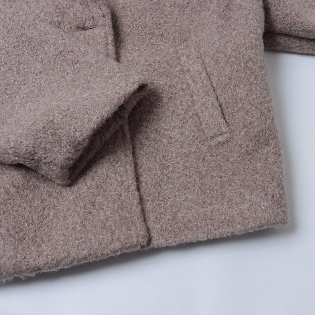 インタープラネット INTERPLANET フェイクウールリングニットショートコート （ブラック） ブラック