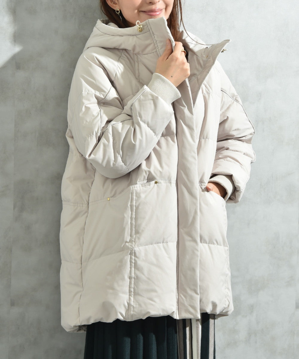 インタープラネット INTERPLANET ストレッチフードミドルピュアダウン （グレージュ） グレージュ