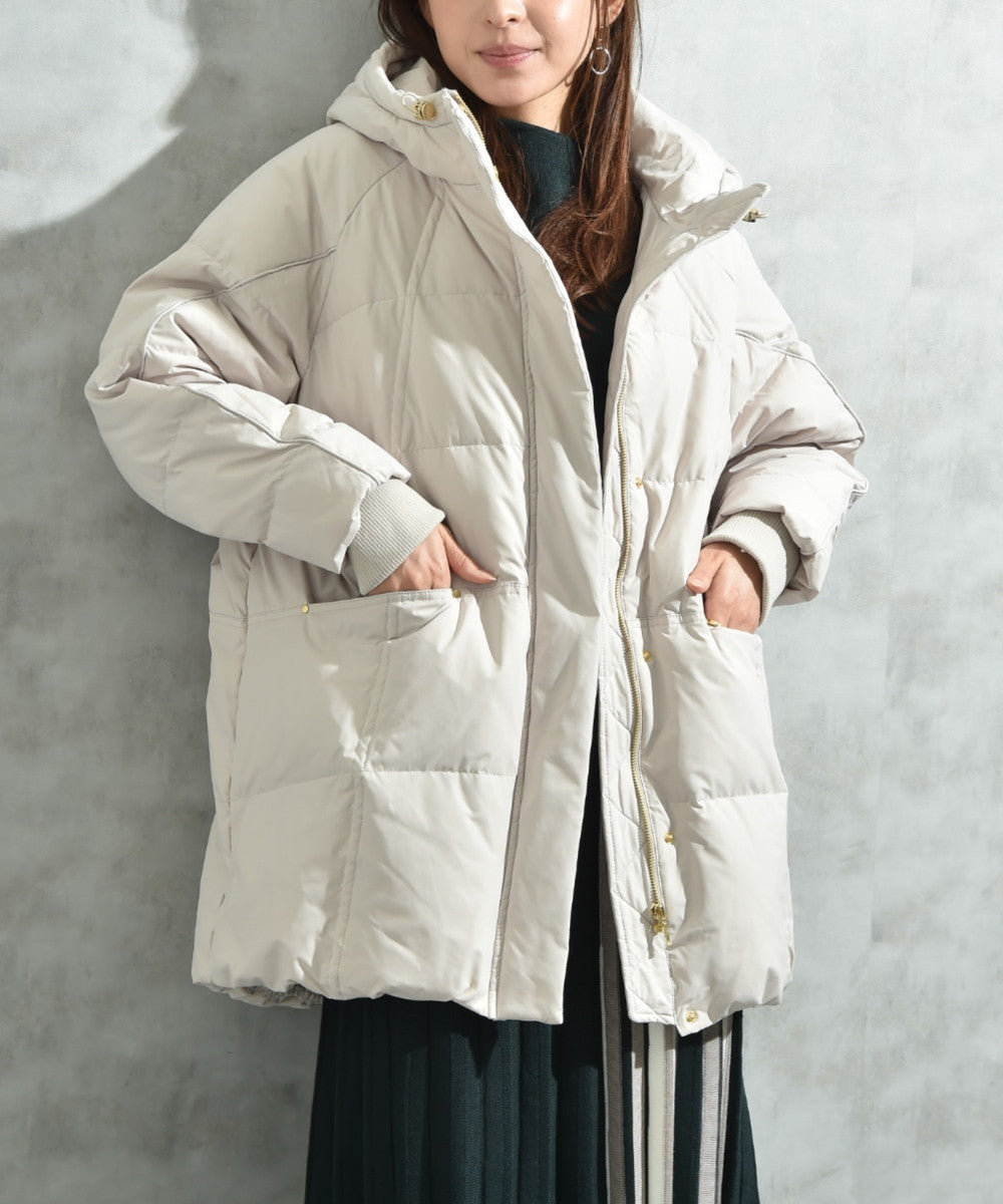 インタープラネット INTERPLANET ストレッチフードミドルピュアダウン （グレージュ） グレージュ