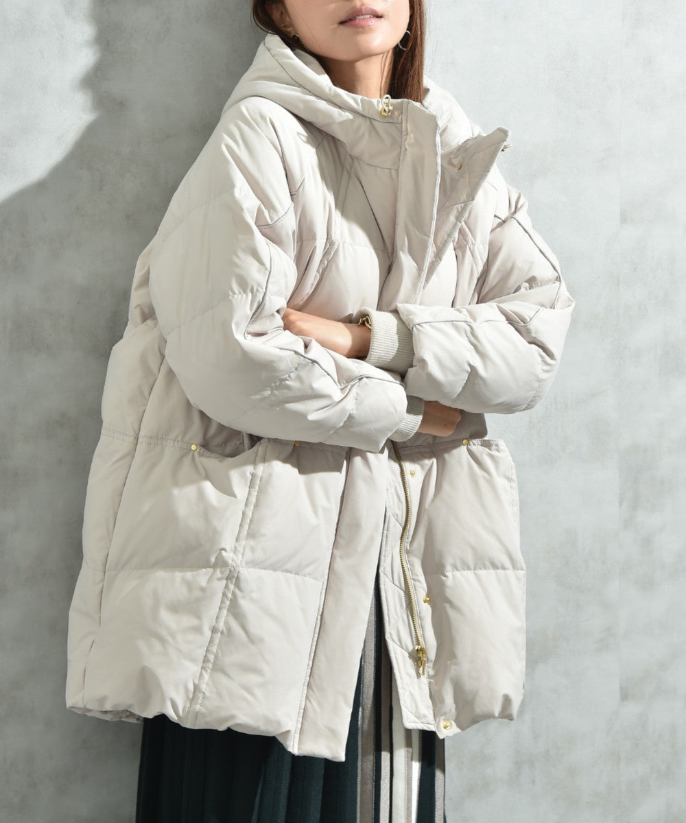 インタープラネット INTERPLANET ストレッチフードミドルピュアダウン （グレージュ） グレージュ