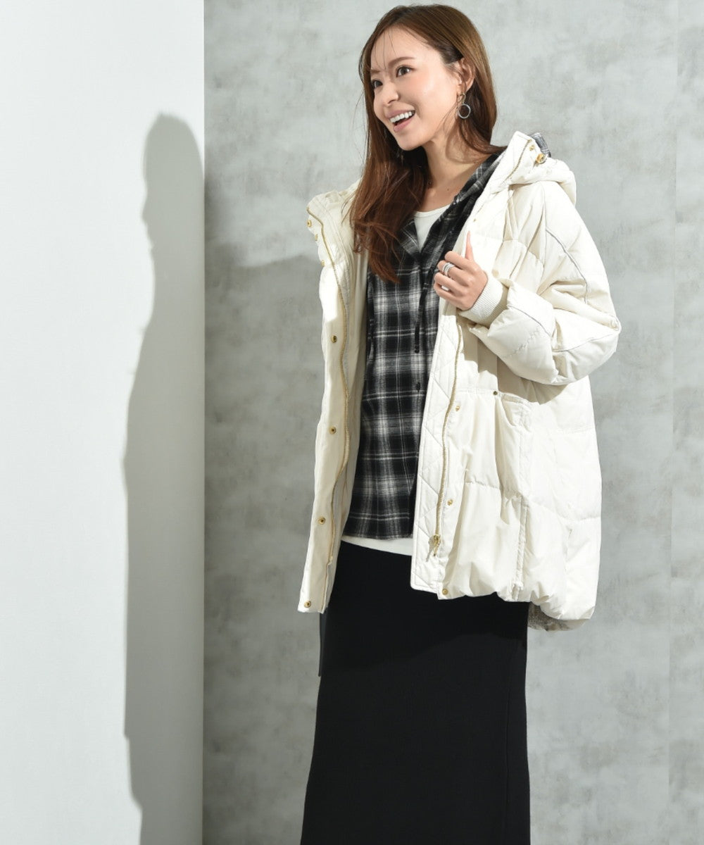 インタープラネット INTERPLANET ストレッチフードミドルピュアダウン （グレージュ） グレージュ