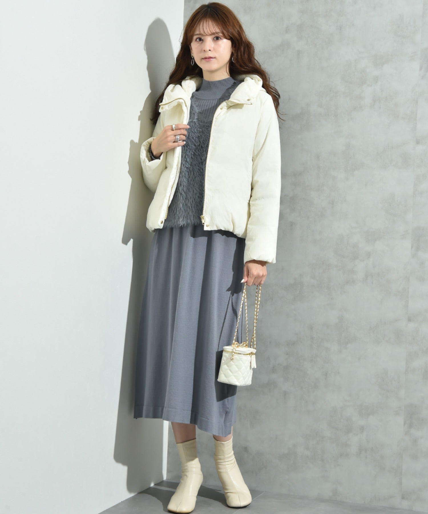 インタープラネット INTERPLANET ナイロンマイクロタフタフード付ショートコート （オフホワイト） オフホワイト