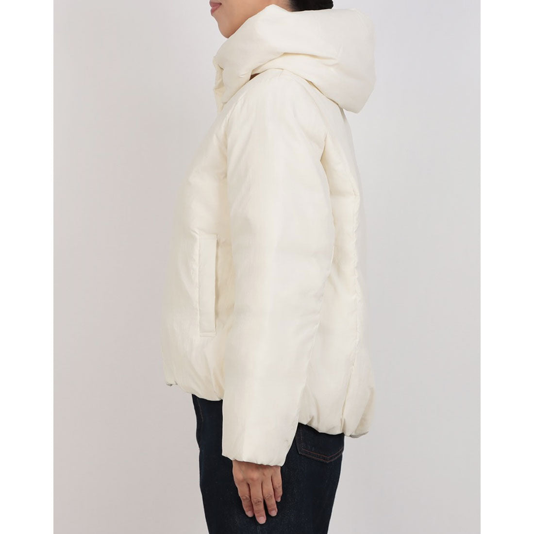 インタープラネット INTERPLANET ナイロンマイクロタフタフード付ショートコート （オフホワイト） オフホワイト