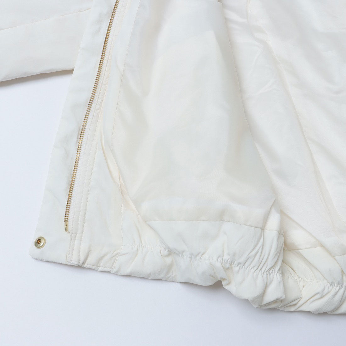 インタープラネット INTERPLANET ナイロンマイクロタフタフード付ショートコート （オフホワイト） オフホワイト