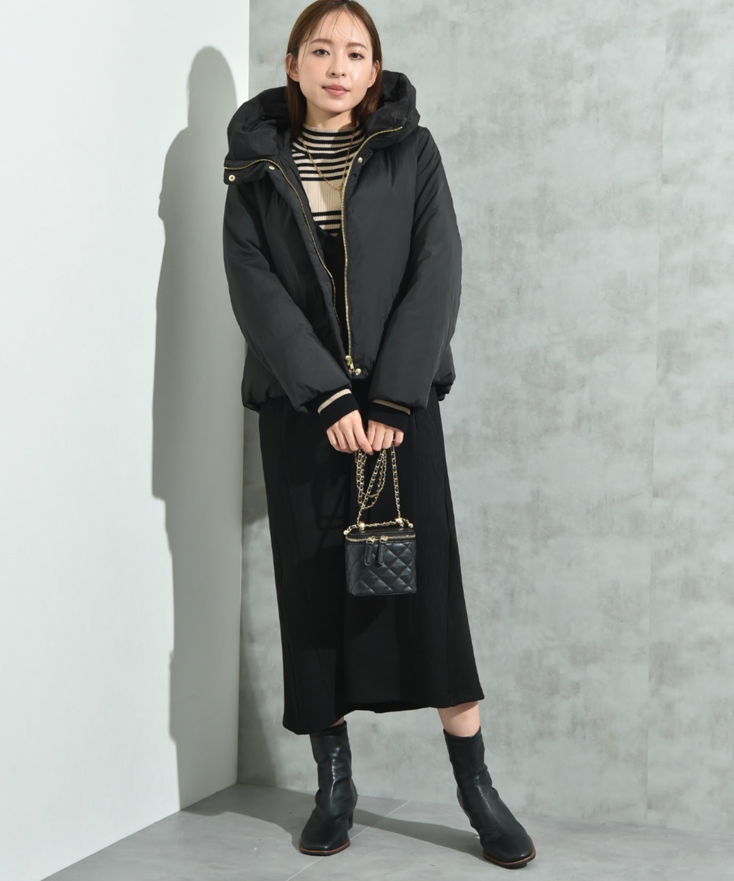 インタープラネット INTERPLANET ナイロンマイクロタフタフード付ショートコート （オフホワイト） オフホワイト