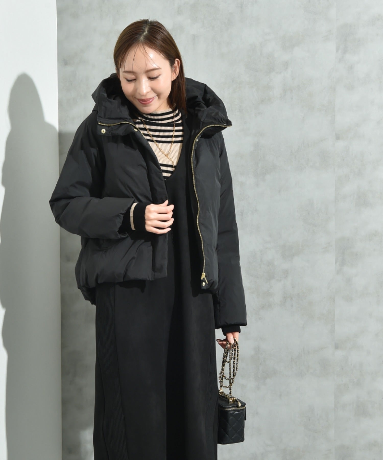 インタープラネット INTERPLANET ナイロンマイクロタフタフード付ショートコート （オフホワイト） オフホワイト