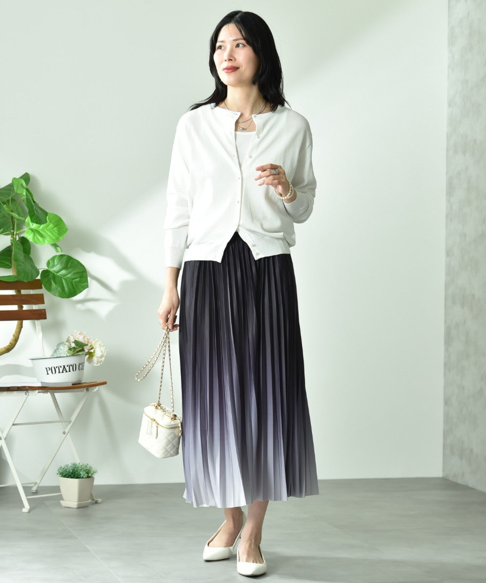 インタープラネット INTERPLANET グラデーションプリーツスカート （ブラック） ブラック