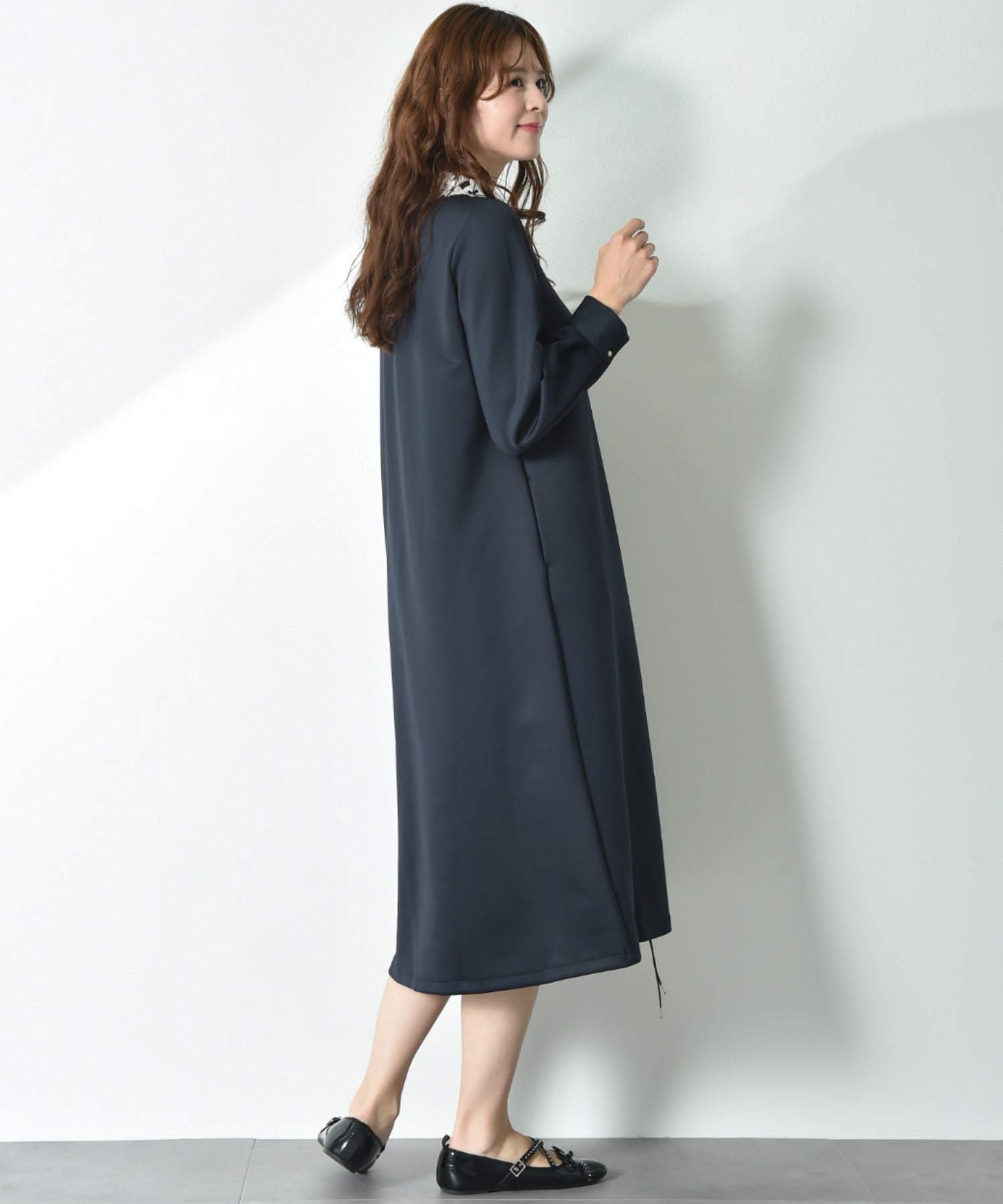 インタープラネット INTERPLANET レース衿2WAYワンピース （ネイビー） ネイビー