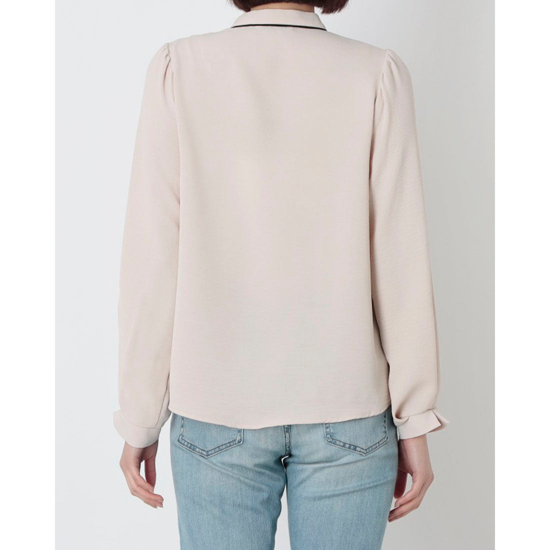 インタープラネット INTERPLANET ポーラ配色ゴールドピンブラウス （ベージュ） ベージュ