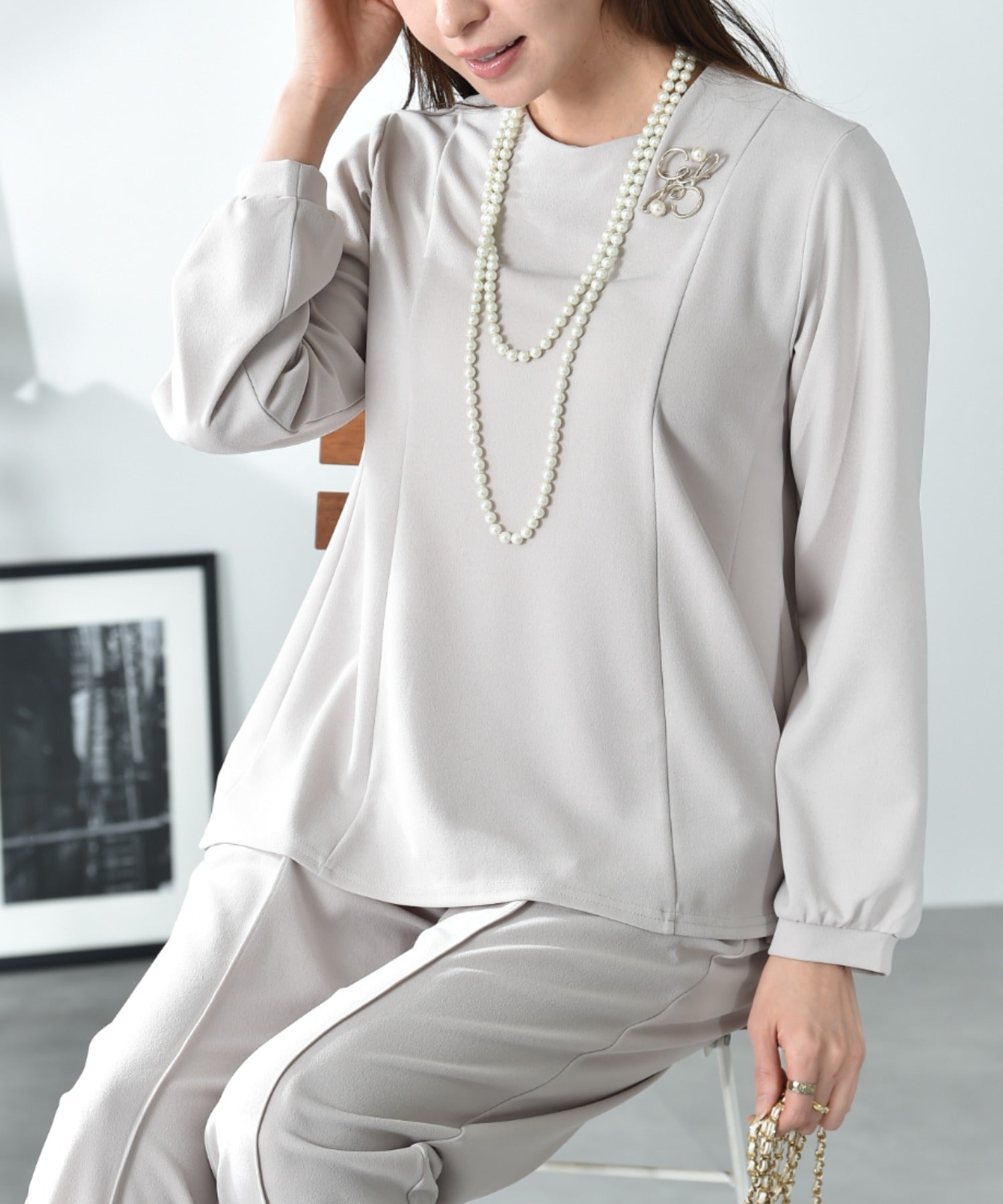 インタープラネット INTERPLANET ニュアンスパール付ブローチ （ゴールド） ゴールド